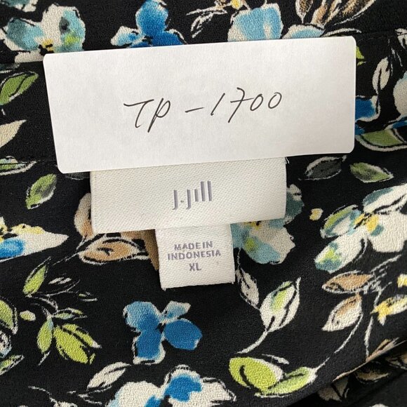 J. Jill Double Layer Shirt Women's XL Floral Long Sleeve Multicolored Flawed - Picture 2 of 13